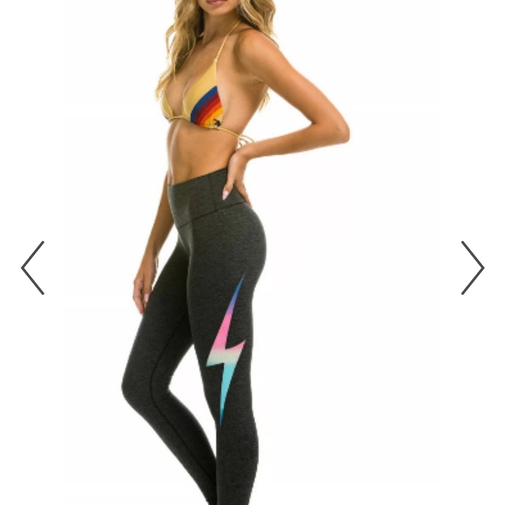 [Aviator Nation] Charcoal Lightning Bolt Leggings